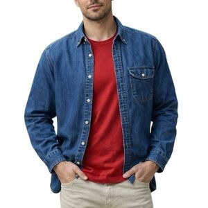 Vintage Denim Button-Up Shirt - made in Canada